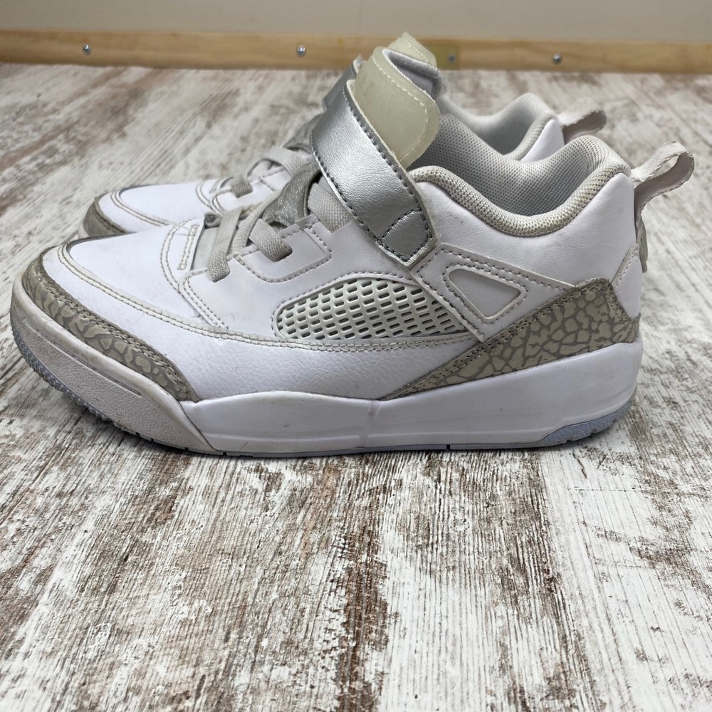 Jordan Spizike Low PS White Gray Silver Elephant Print Retro Sneakers Kids 3Y - Picture 2 of 15